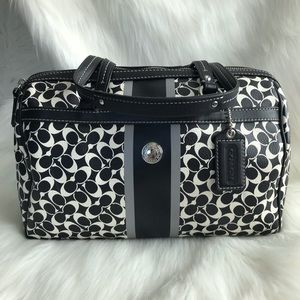 Authentic Coach Handbag/Purse Black and White